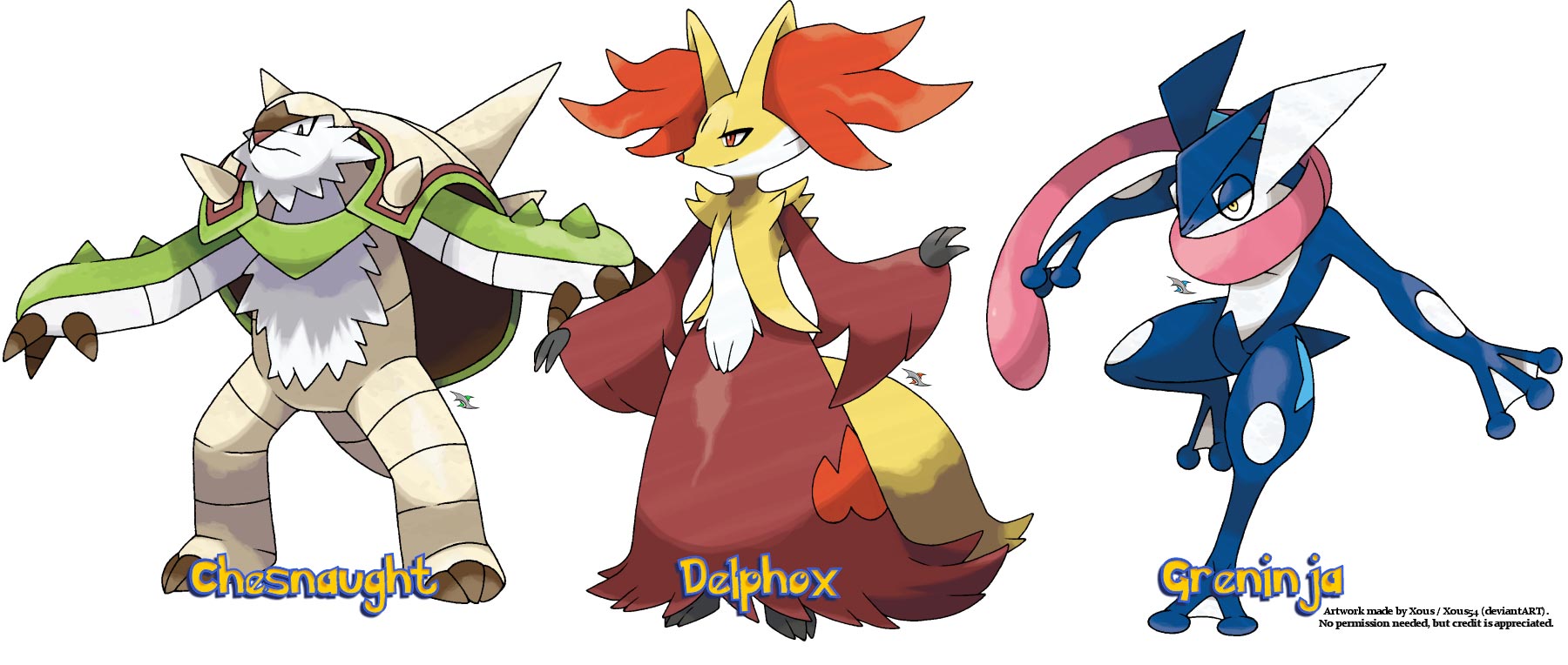Pokemon X And Y Starters Evolution Chart