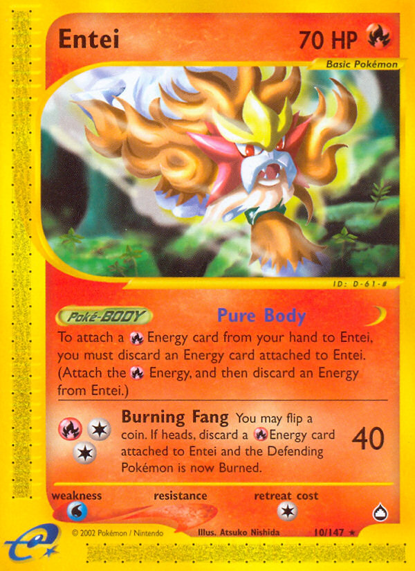 Entei 10/147 - Aquapolis - e-Card - Pokemon Trading Card Game - PokeMasters