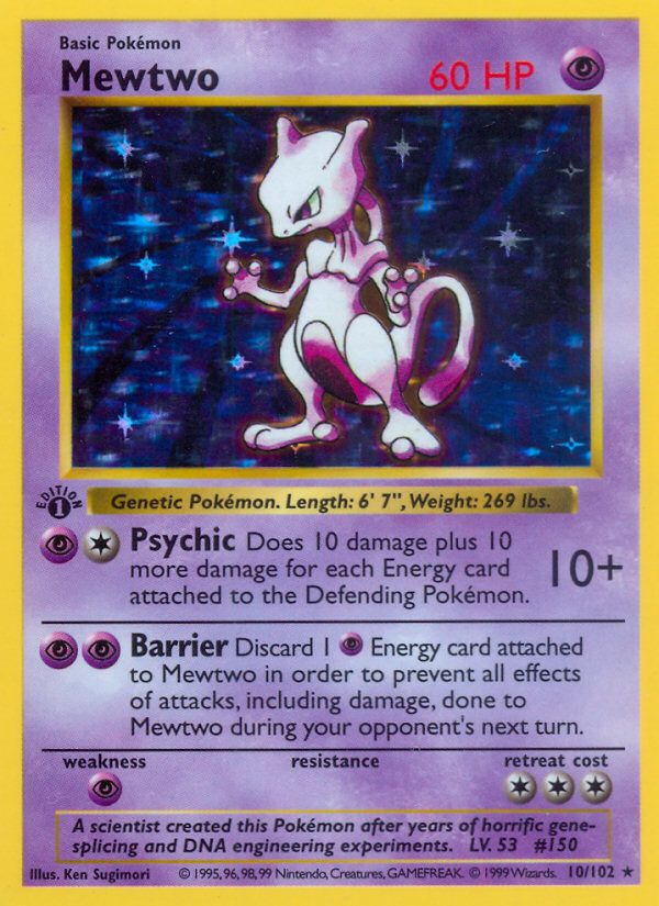 Mewtwo 10 102 Base Set Base Set Pokemon Trading Card Game