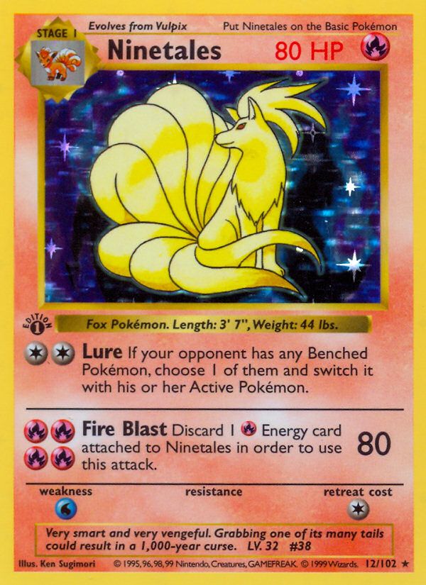 Ninetales 12 102 Base Set Base Set Pokemon Trading Card Game