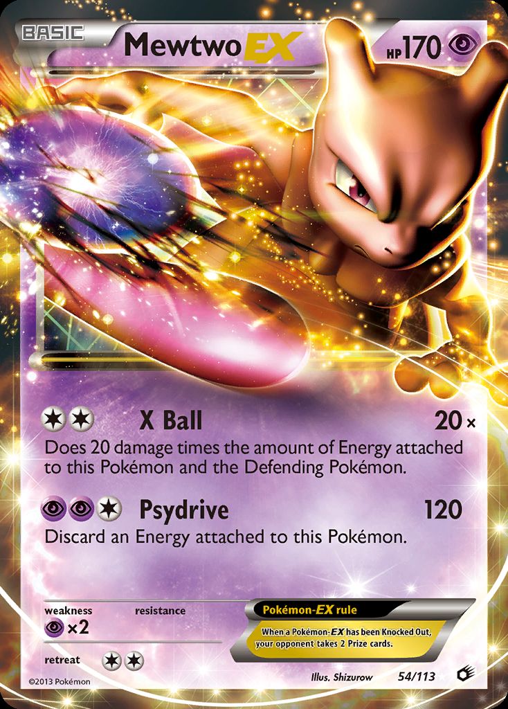Mewtwo EX 54 113 Legendary Treasures Black White Pokemon