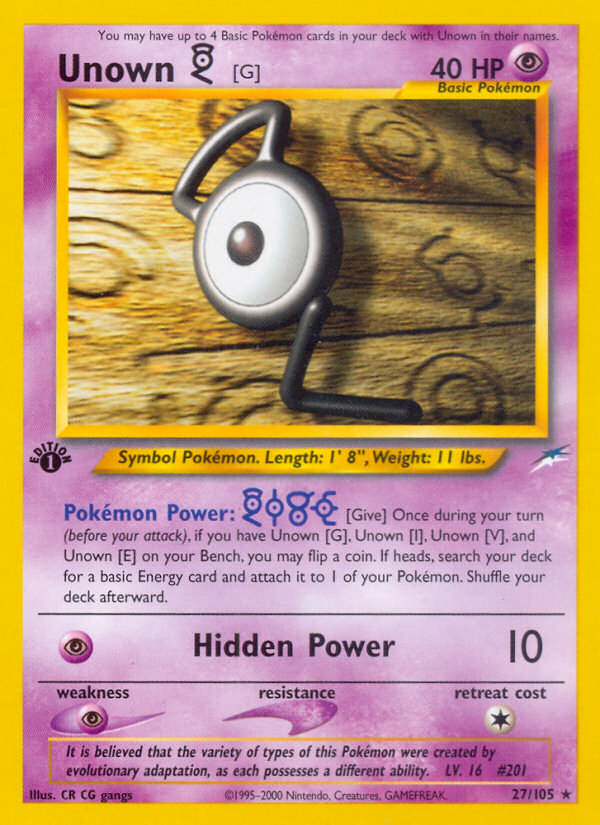 Check the actual price of your Unown [H] 28/105 Pokemon card
